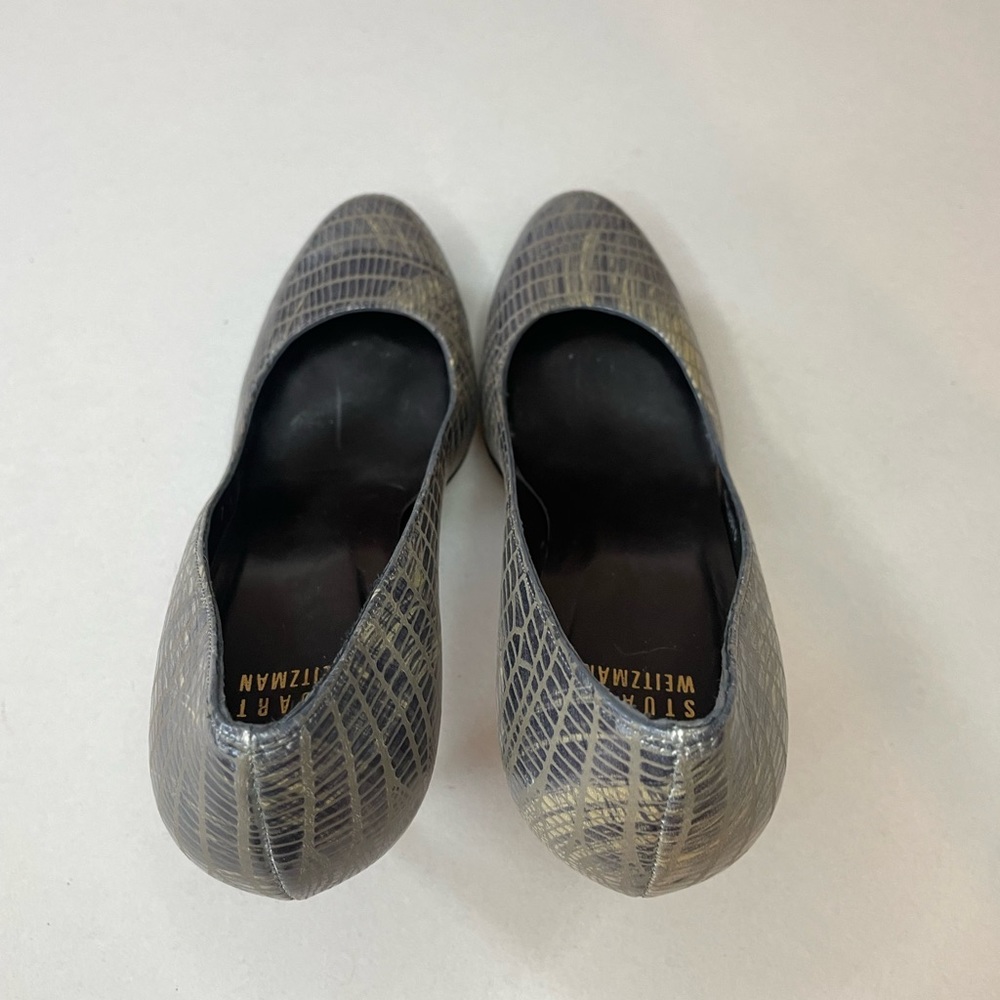Stuart Weitzman Platform Pumps Gray Snake Leather… - image 5